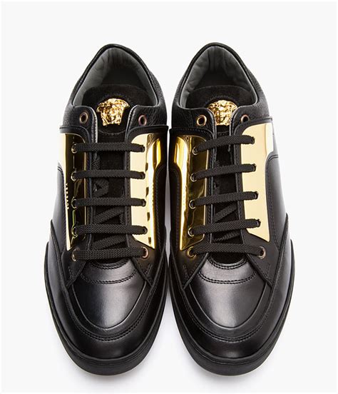 versace black and gold trainers|versace trainers men's.